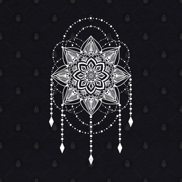 White flower mandala by Morishasha